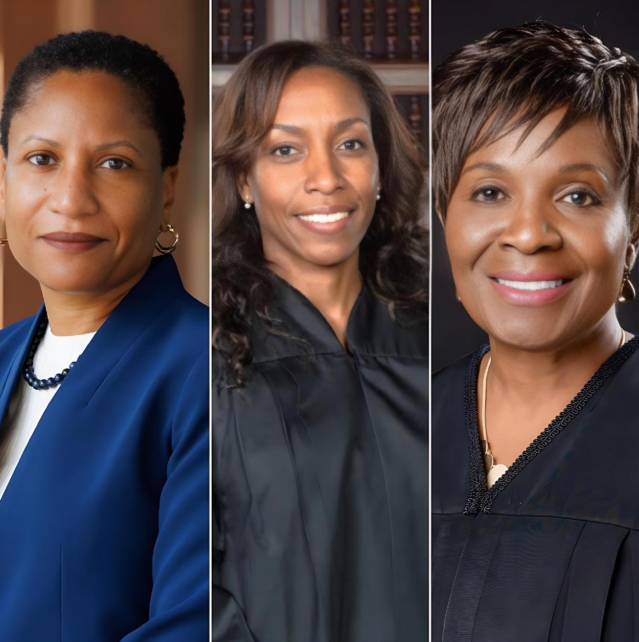 From left to right: Justice Rashida Adams, Judges Denise Hippach, and Juliet Macaulay. Image courtesy of California Black Media.
